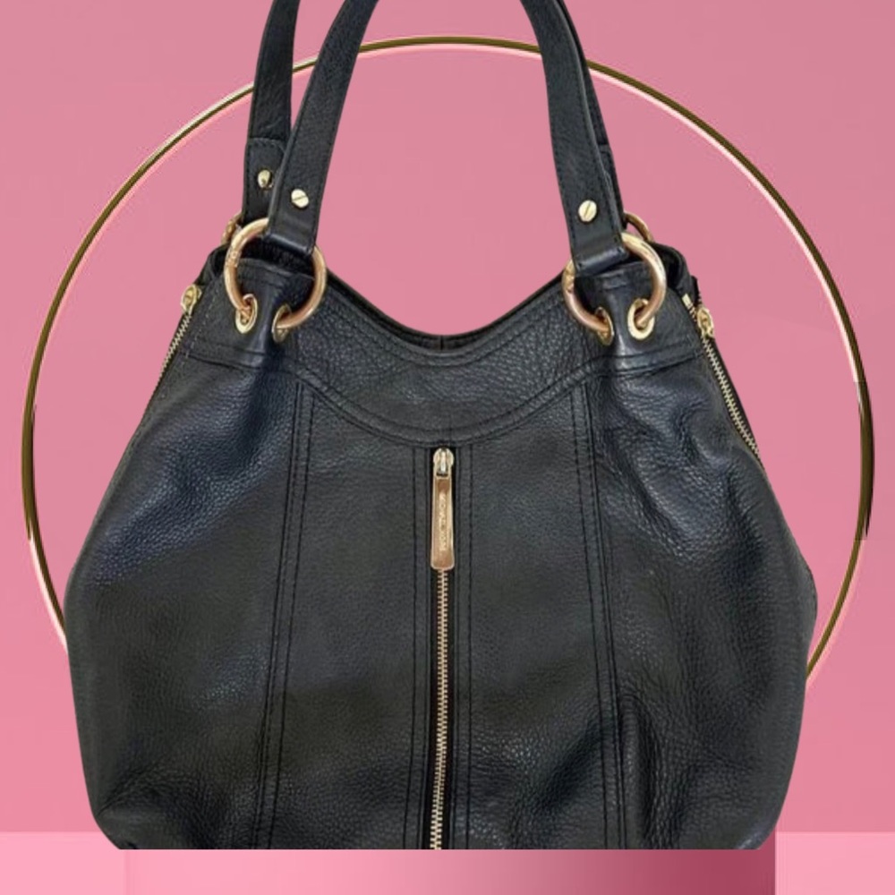 Michael kors moxley black leather tote purse